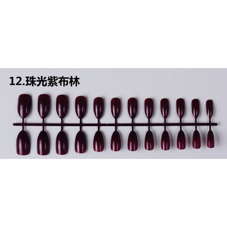 ASK Kuku Palsu False Nail Art Nude Almond Drop Shape Press On Fake Fingernail Stilleto 24pc kUKU-02