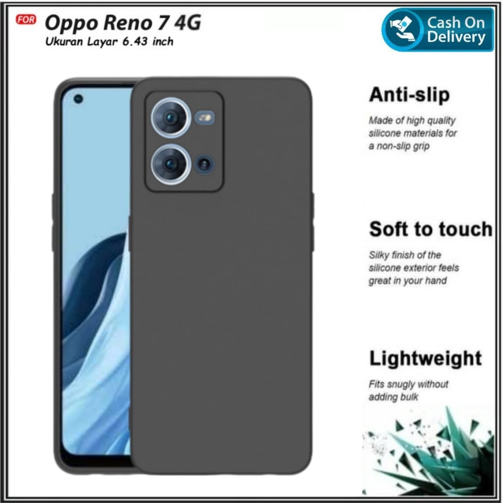 Riyanali_Shop Case Oppo Reno 7 Z 5G / Reno 7 4G Soft Case Black Matte Premium Excellent Cover