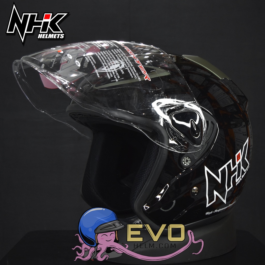 NHK R6 SOLID Half Face - Single Visor BLACK METALIC