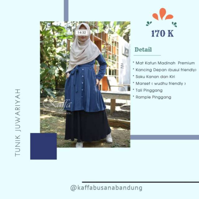 Tunik Juwariyah Kaffa Fashion Bandung Cantik dan Kekinian