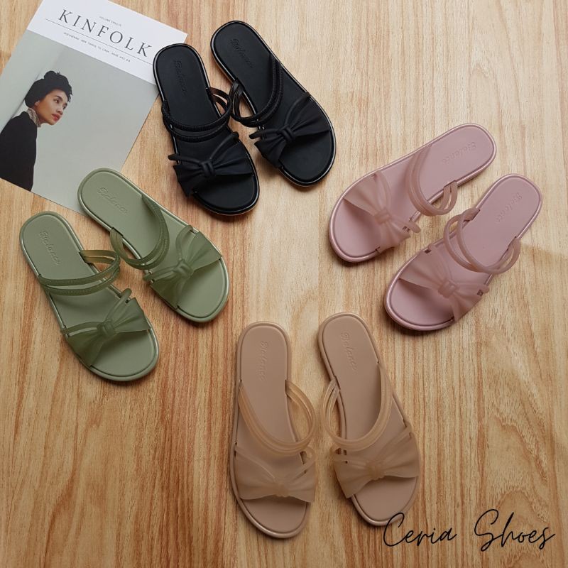 NEW Sandal Tali Balance Wanita Transparan Pita Bening NEW Sandal Tali Balance Wanita Transparan Pita Bening