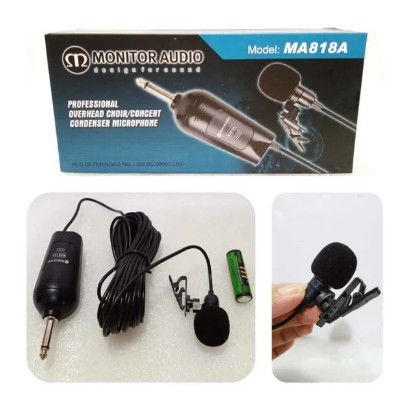 Mic condenser MONITOR AUDIO MA 818 A ORIGINAL Mic Jepit Mic Imam