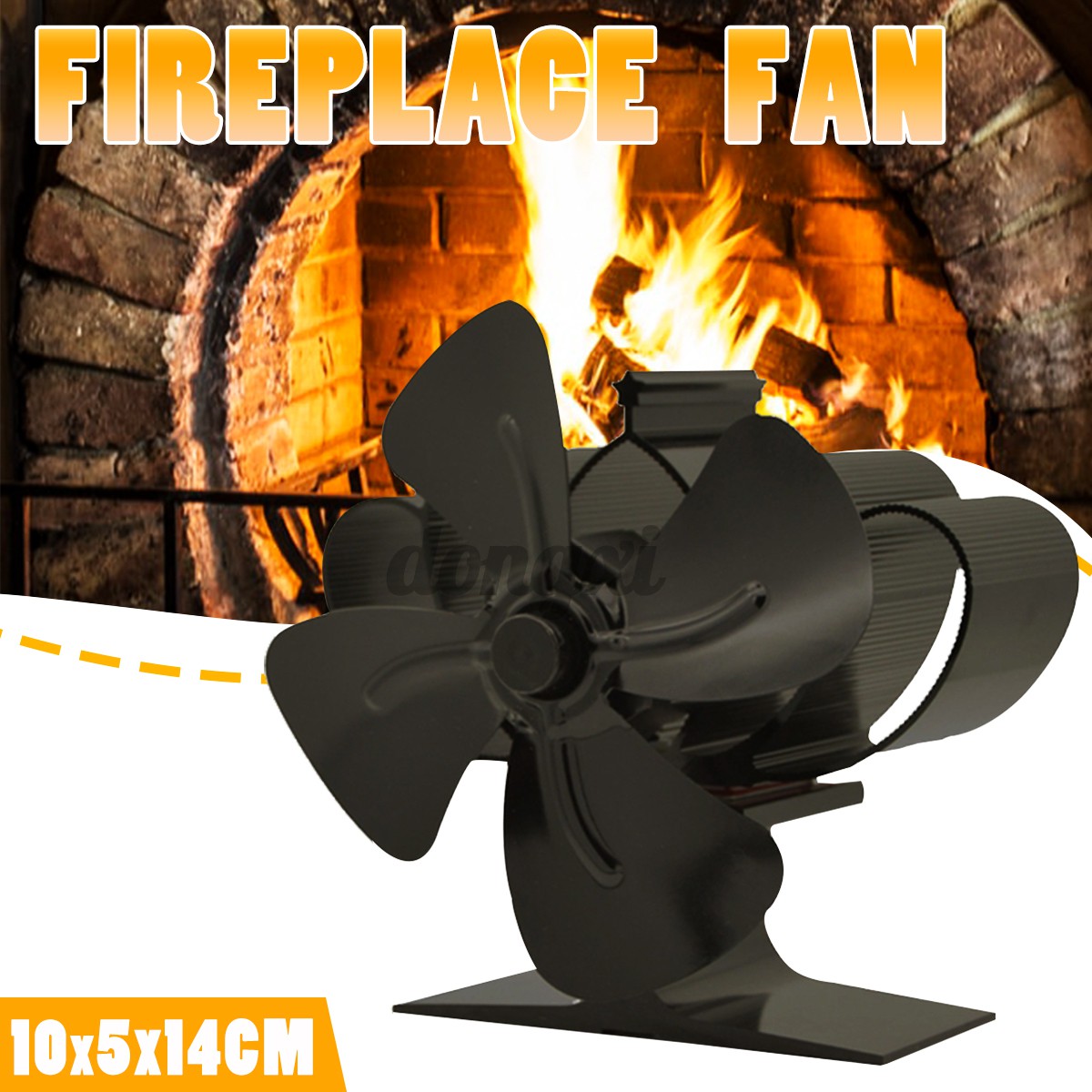 4 Blades Heat Powered Stove Top Fan Wood Log Burner Fireplace Eco Fans Home Diy Shopee Indonesia