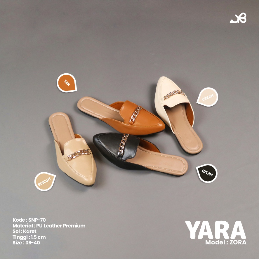 ZORA SEPATU MULES TERBARU WANITA KEKINIAN TERLARIS 2021 YARA FOOTWEAR PAPAKE-1