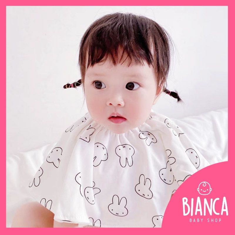 BIANCA - Bibs Anak / Celemek Anak Karet Lingkaran WHITE RABBIT SERIES