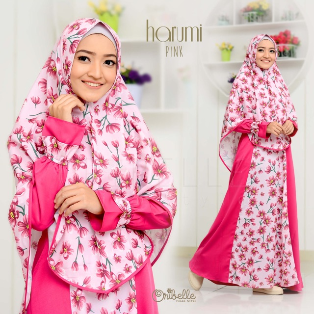 GAMIS SYARI / DRESS SYARI / SETELAN GAMIS + KHIMAR - HARUMI