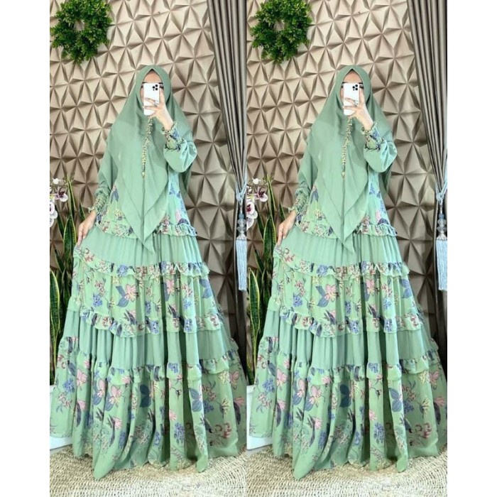 TERBARU       GAMIS SHAKILAH ANDARA SET HIJAB GAMIS SERUTI TERBARU ASHANTI SYAR'I