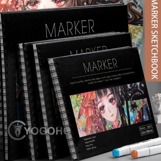 

PERALATAN MENGGAMBAR MARKER PAD 50 SHEETS 130G PROFESSIONAL NO PENETRATION PAPER SKETCHBOOK