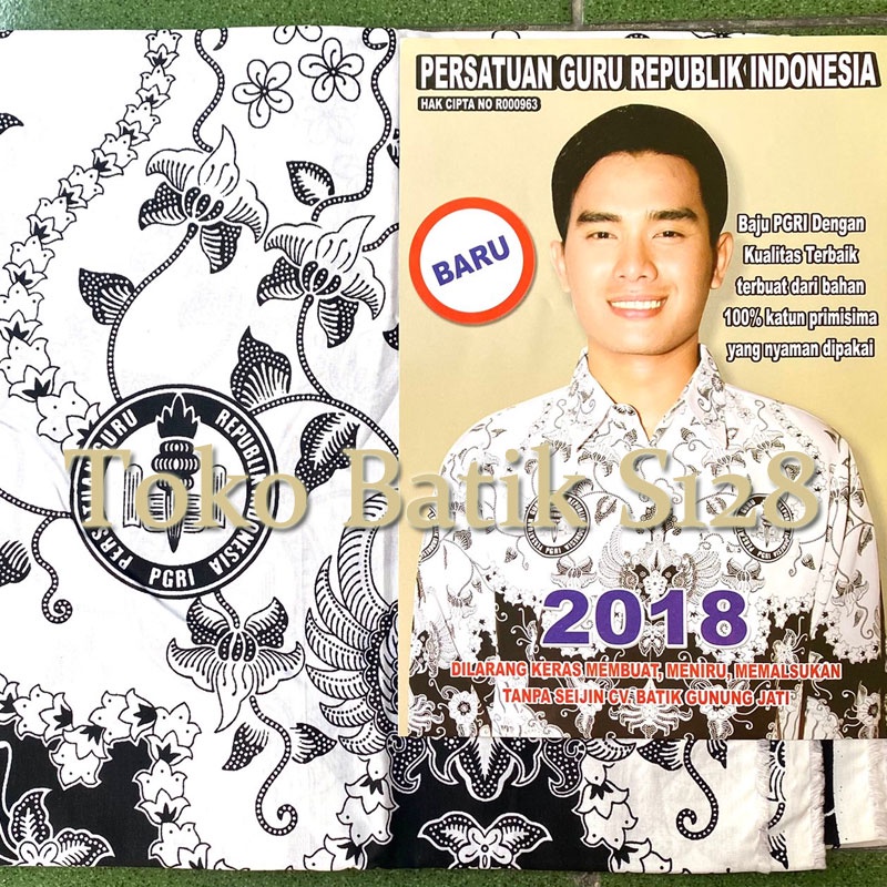 Batik PGRI Batik Guru Bahan Kain Seragam Pria dan Wanita Asli  Katun Semi Sutra BSY Sanwos