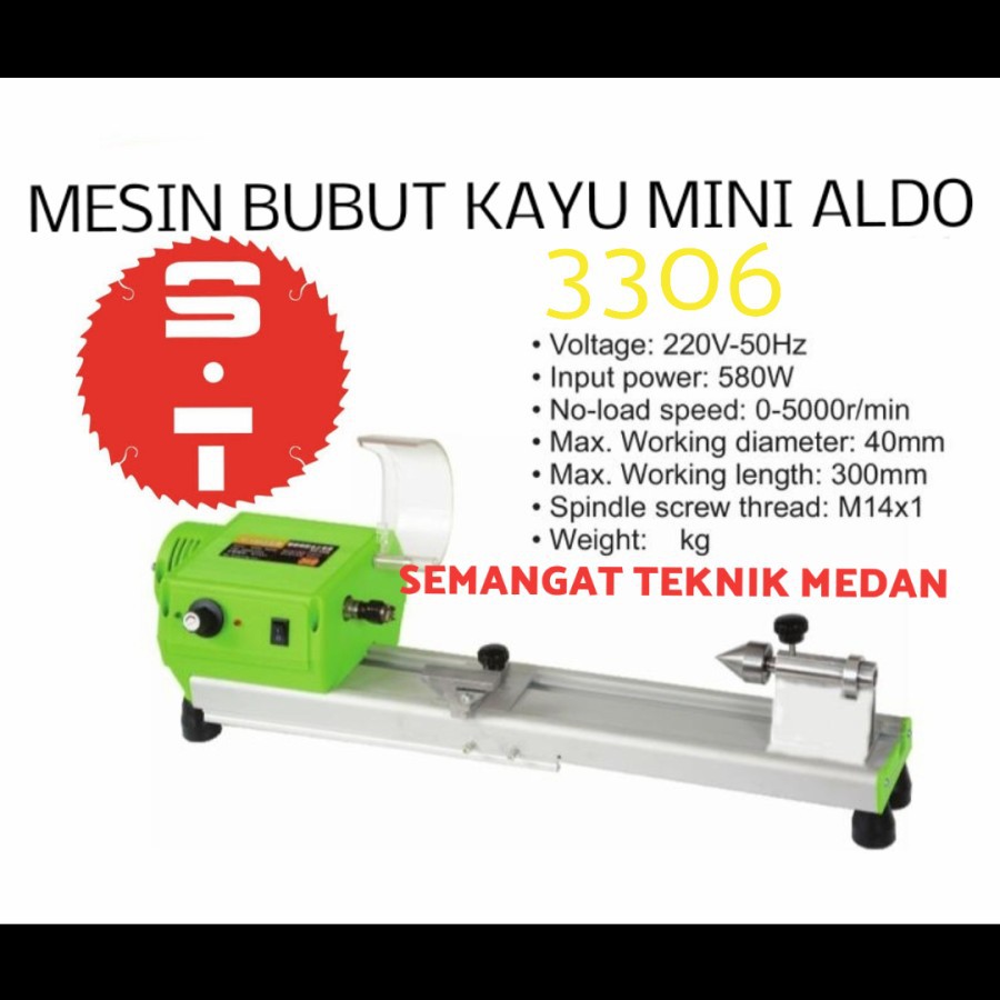3306 MESIN BUBUT TUKANG KAYU MINI WOOD LATHE AKRILIK BEADS DIY ALDO