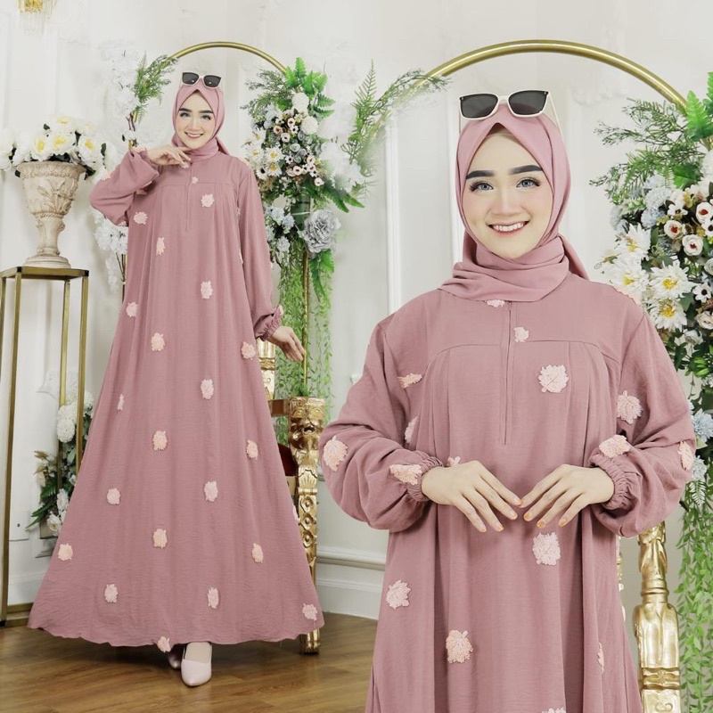 Gamis Crinkel Pompom