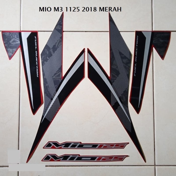 Striping Stiker Motor Yamaha Mio M3 125 2018 Warna Merah COD