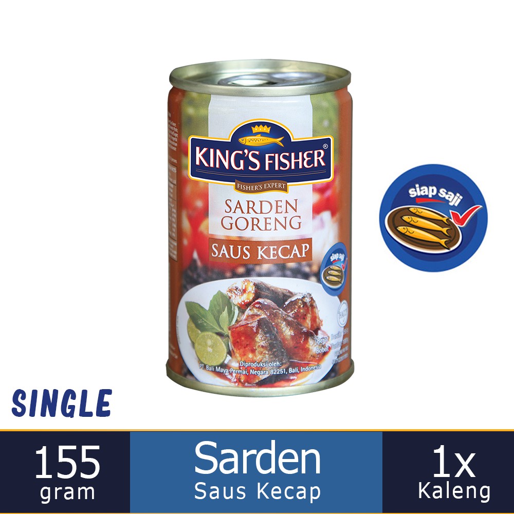 

MyHomey King's Fisher Sarden goreng mini rasa saus kecap Makanan Kaleng 155 g kings fisher