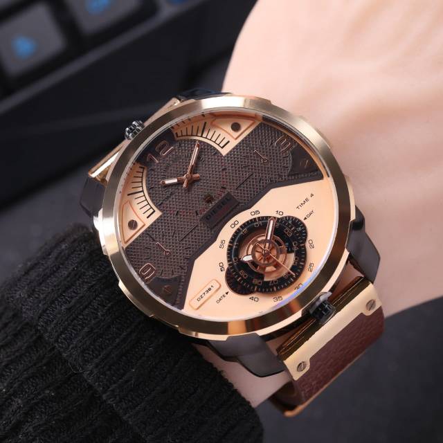 JAM TANGAN PRIA DIESEL DUAL TIME ANALOG CHRONO VARIASI