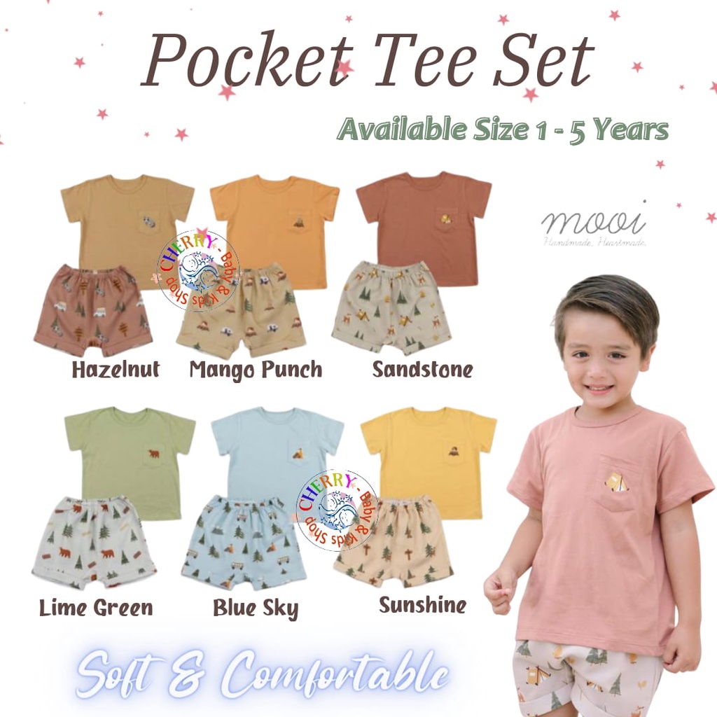 MOOI Pocket Tee Set ( SETELAN POCKET TEE MOOI ) 0-5 Tahun CBKS SO