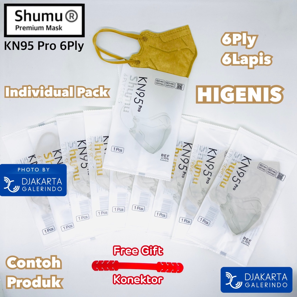 Masker SHUMU KN95 Pro 6Ply Individual Pack isi 10Pcs