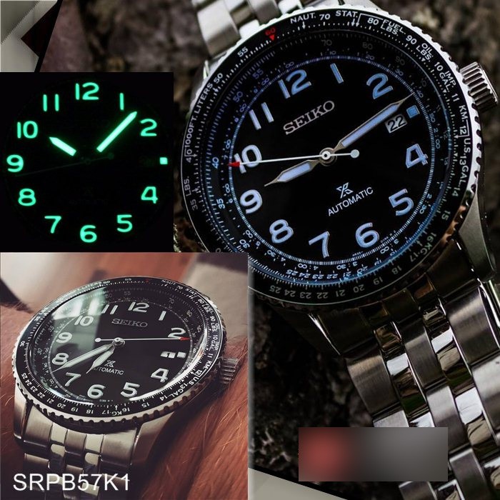 Seiko Prospex SRPB57K1 Slide Rule Flightmaster - Jam Tangan Pria SRPB57