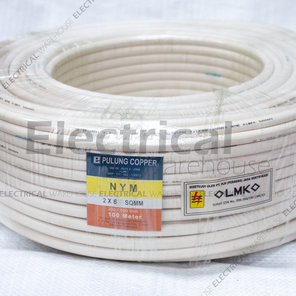 Kabel Listrik NYM 2x6mm2 PULUNG ( 2x6mm 2x6 mm 2 x 6 mm2 )