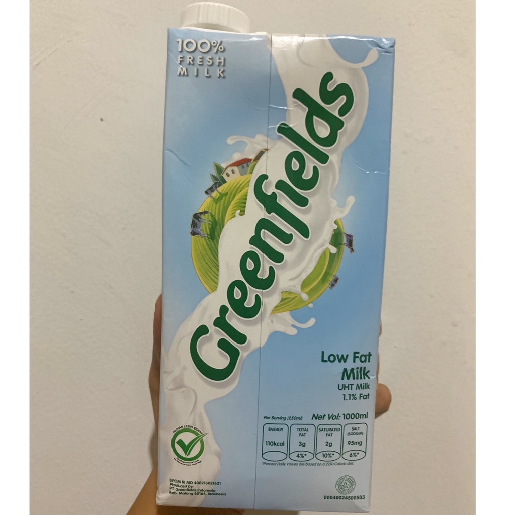 

Susu Segar Greenfields UHT Milk 1 Liter ,L0w Fat Rendah Lemak