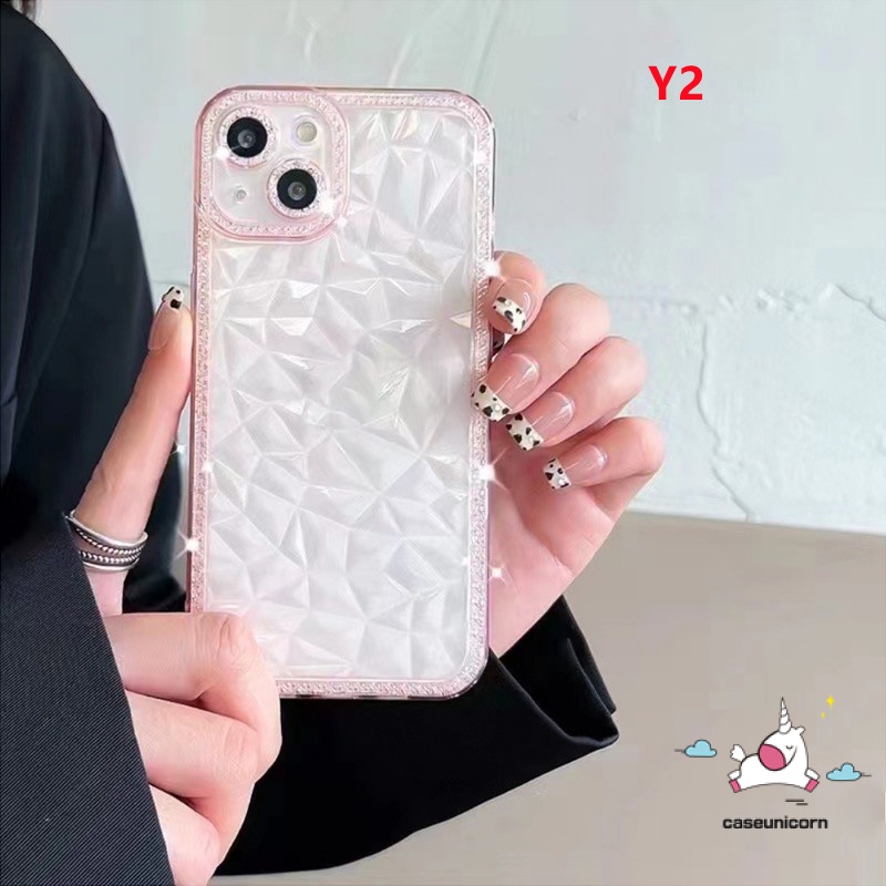 Soft Case TPU Transparan Motif Berlian 3D Untuk Samsung A13 A12 A32 A52 A03s A02s A33 A73 5G A23 A03 Core A53 A52s M12