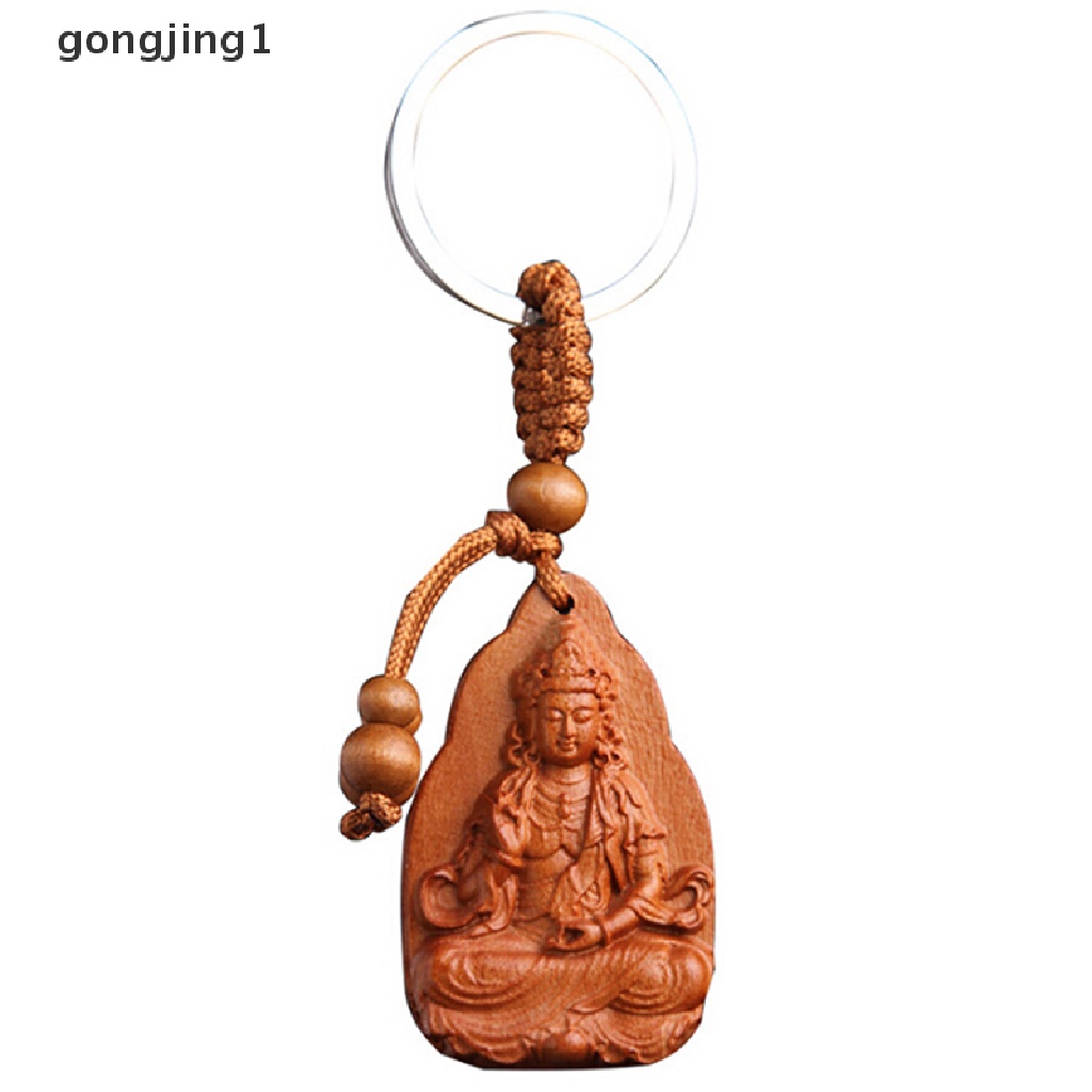 Ggg Gantungan Kunci Mobil / Tas Desain Ukiran Buddha Bahan Kayu