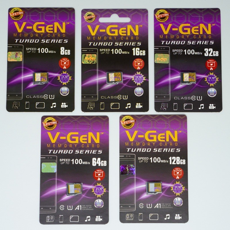 V-gen Micro SD Vgen 16gb 32gb 64gb 128gb 256gb Class 10 TURBO Series