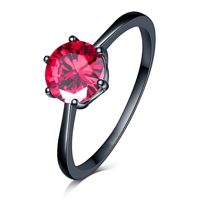 Cincin Bahan Sterling Silver 925 Hias Permata Fuchsia Untuk Wanita Jza0123