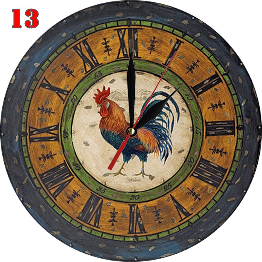 #13 Natural Jam Dinding MDF Motif Klasik Lukisan Ayam Jago