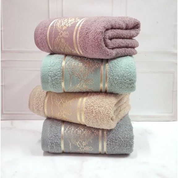 Handuk Mandi Dewasa Import Lembut List Motif 70X140CM