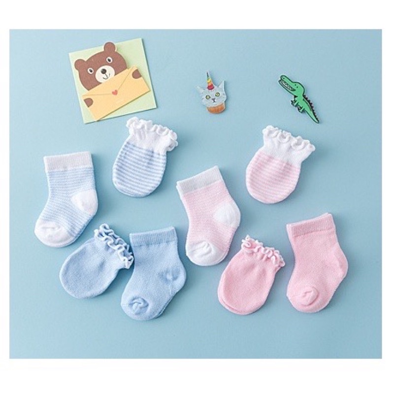 DK STK SOCKS SET Bayi / Sarung Tangan + Kaos Kaki Bayi