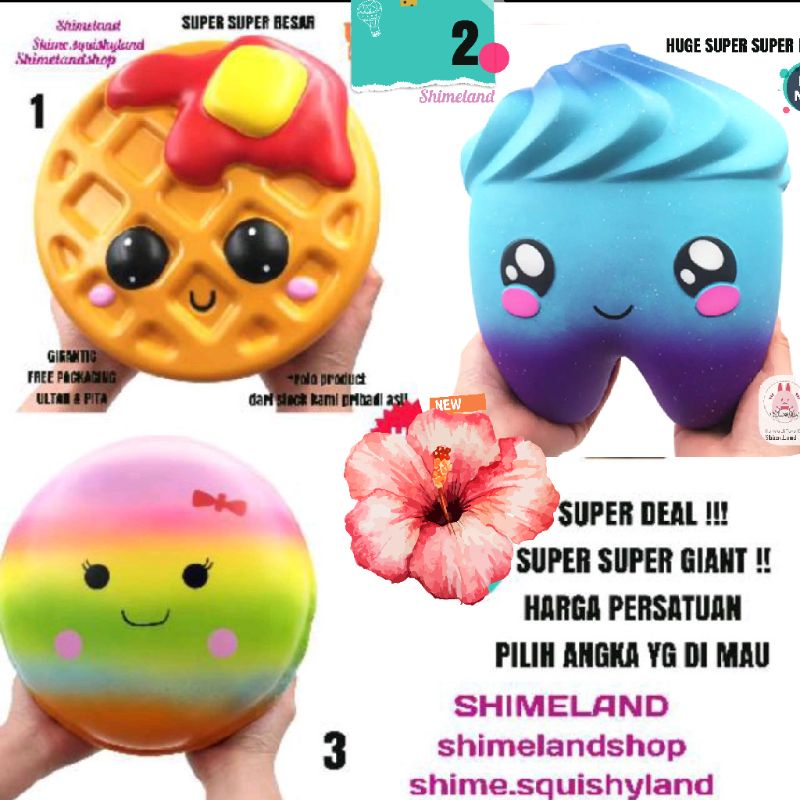 Promo Squishy Gigantic Macaroon Pancake Tooth Super Jumbo Giant