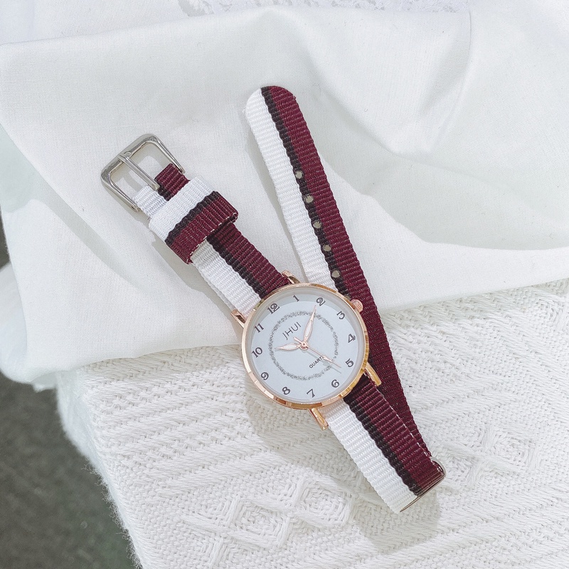 J183 Jam Tangan Analog Watch Canvas Strip S1037