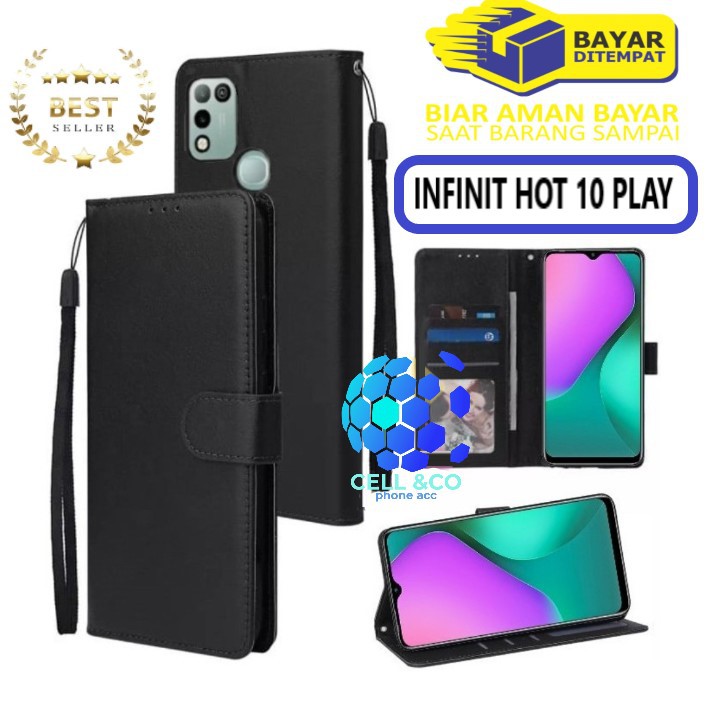 Flip cover INFINIX HOT 10 PLAY Flip case buka tutup kesing hp casing hp flip case leather wallet