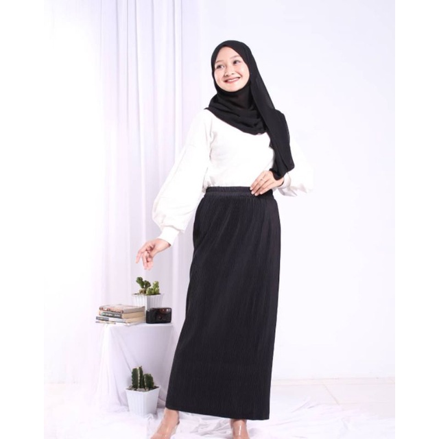Rok Span Lidi Terbaru / Rok Span / Rok Pensil Plisket Lidi Panjang Terbaru