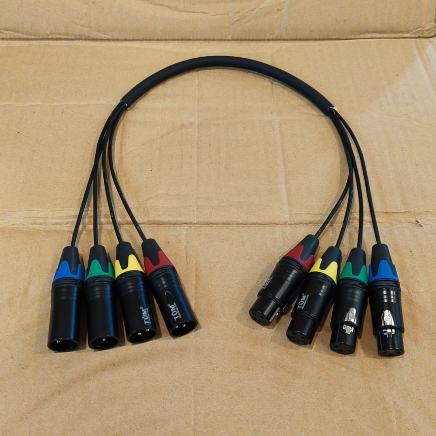 Snake Kabel 4ch TUM Original + Jack Male Female Panjang 5 Meter