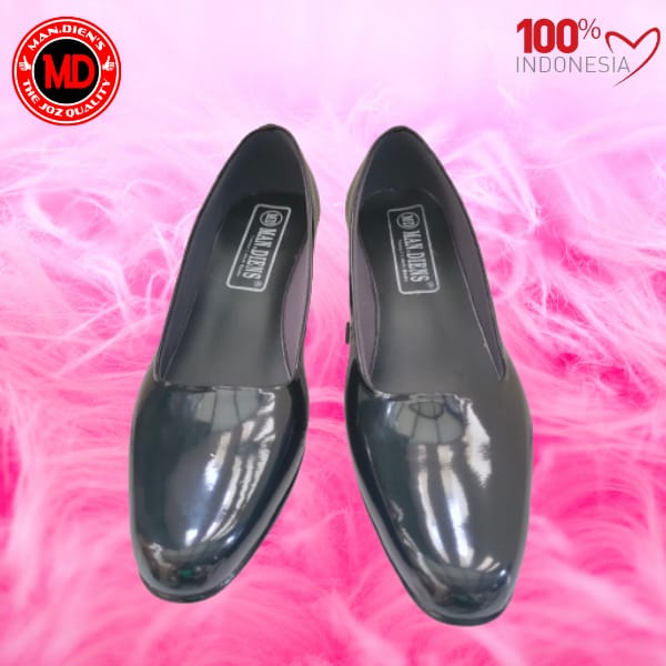 Mandiens Sepatu Pdh Polwan Heels 7 cm - Sepatu Wanita Bhayangkari - sepatu Persit Kowad - Sepatu Pns