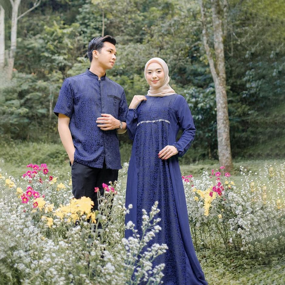 (VIRAL) WOU BATIK - Couple Gamis Syari Ameena Gamis Lebaran Syari Modern Dress Couple Lebaran Premiu