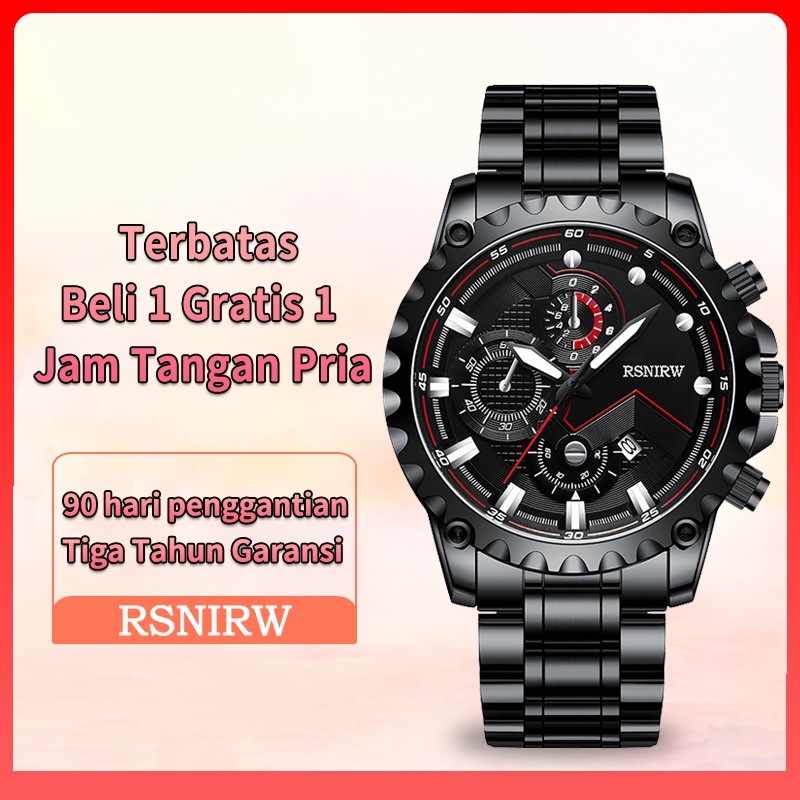 COD✔ Jam Tangan Pria RSNIRW Luxury Metal Sport Quartz Business Casual Watch Kode 5757