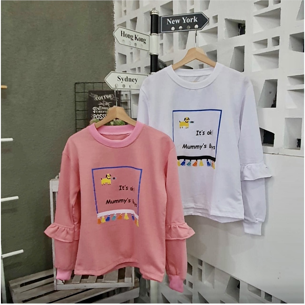 Mummy blouse sweater atasan wanita