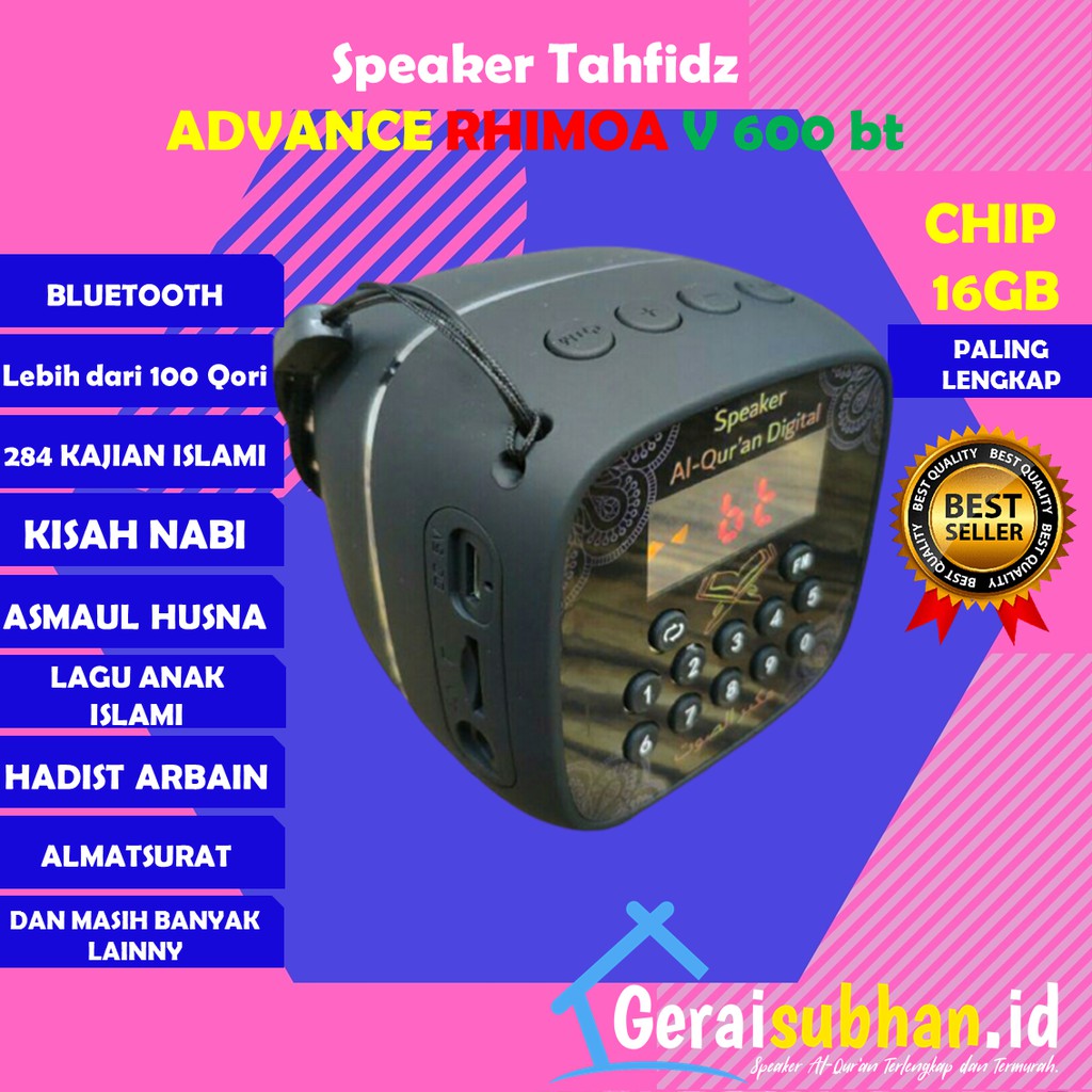 Speaker Tahfidz Murotal Murottal Al Quran digital RHIMOA Advance V600mini Speaker Bluetooth Portable