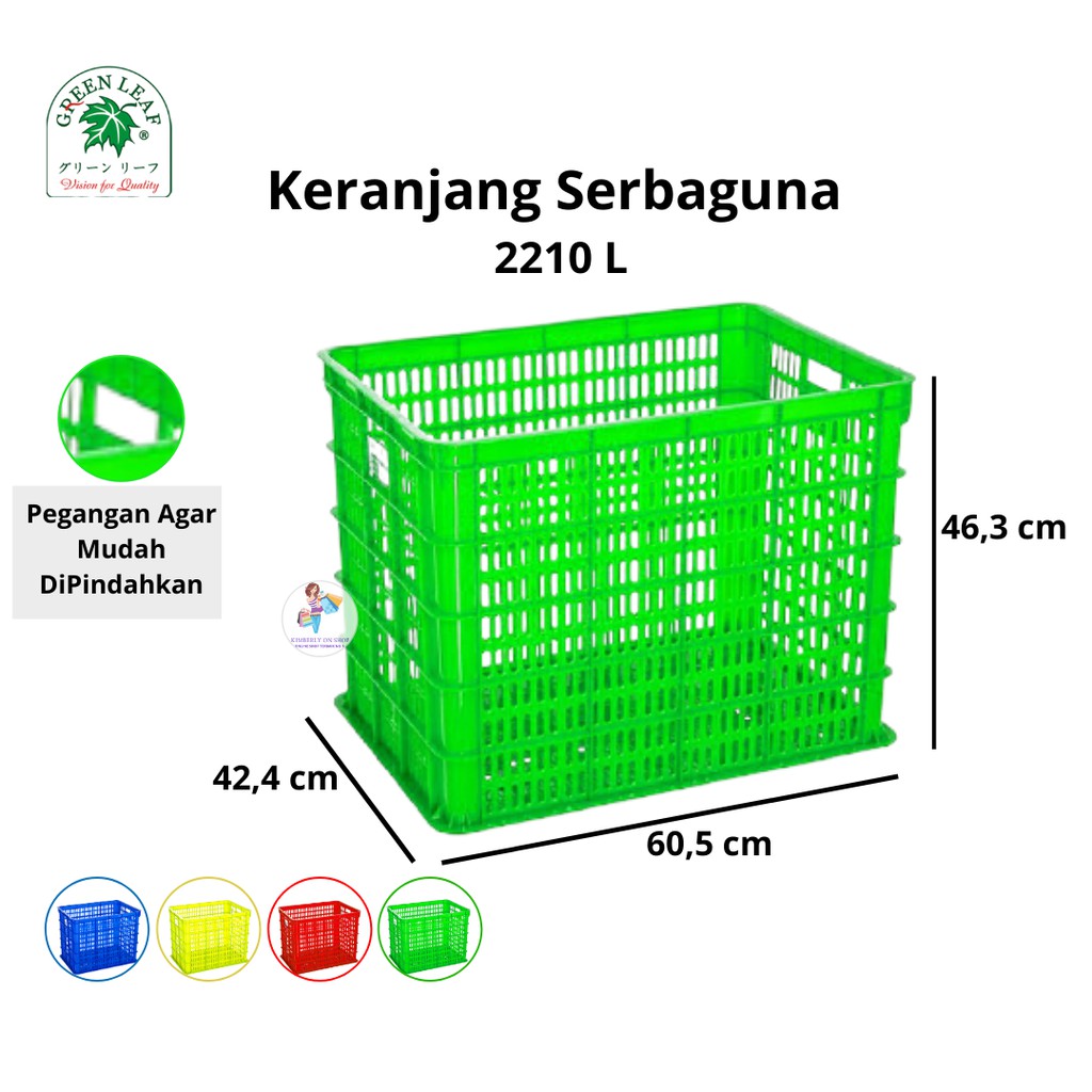 Keranjang Industri Container Box Serbaguna 2210 L Green Leaf