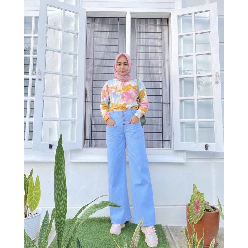 Kulot Jeans Wanita Highwaist Tebal / Kulot Jeans Nikita