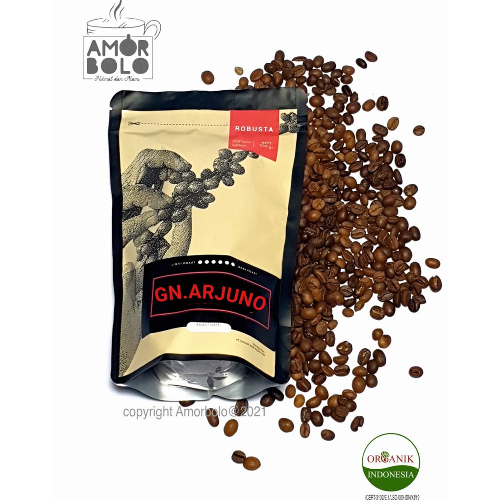 

Kopi Organik Roasted Beans Organik Kopi Robusta Gunung Arjuno