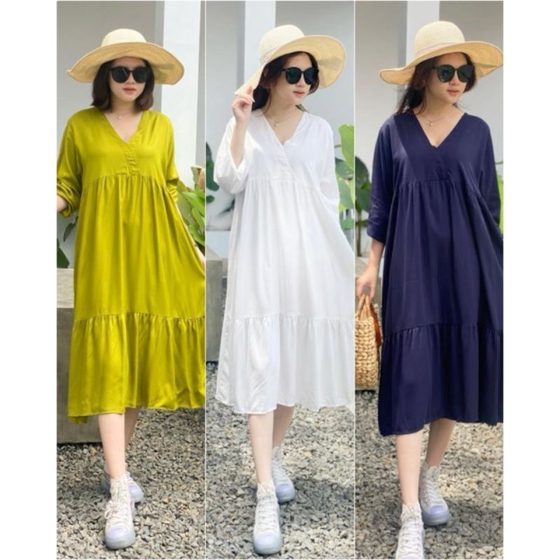 victoria dress twill premium // daster viral cod murah