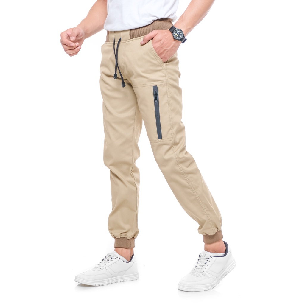 Celana Panjang Joger Pria Jogger Pants Cowok Premium Saku Resleting Waterproof