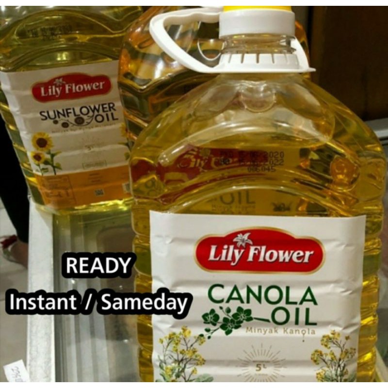 Lily Flower Canola Oil 5L Minyak Kanola MURAH Gosend Only