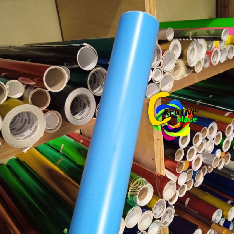 STICKER SKOTLET MOTOR WARNA BIRU MUDA DOFF