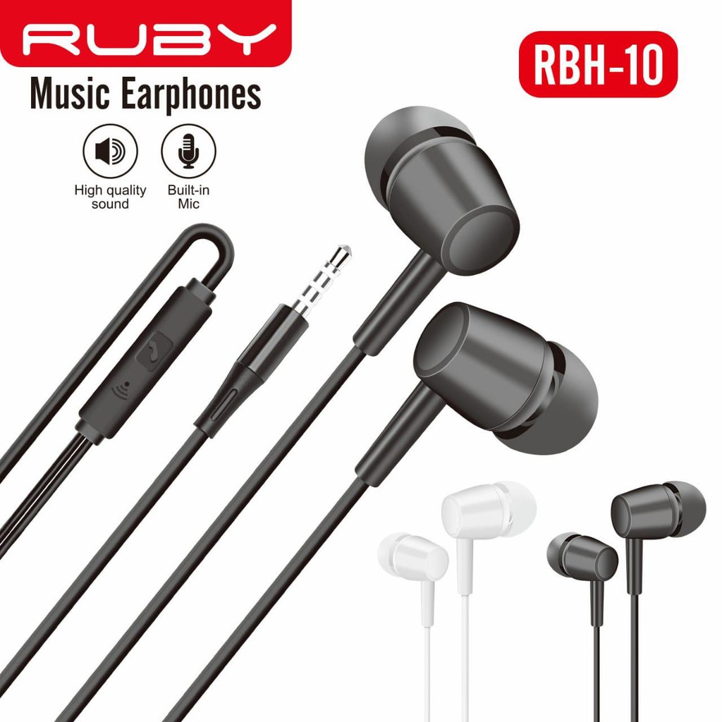 NEW~Handsfree - HF - EarPhone Mega Bass Hifi Stereo Sound High Quality Ruby RBH10