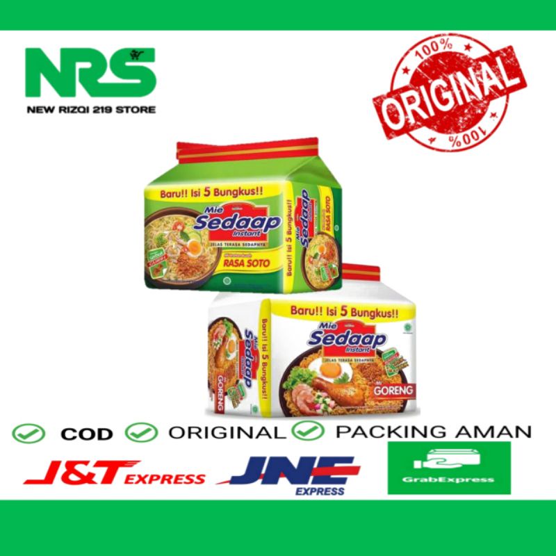

Mie Sedaap Ayam Bawang, Soto, Goreng 5 pcs / Mie Sedap