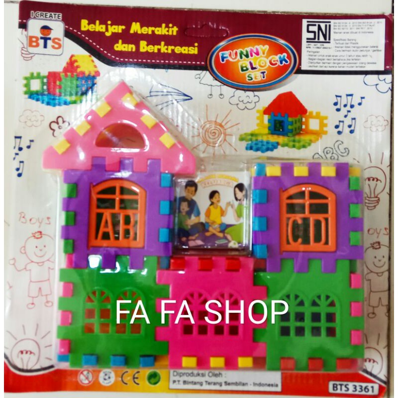 MAINAN BLOCK / BLOCK PACEL RUMAH / FANNY BLOCK SET BTS 3361